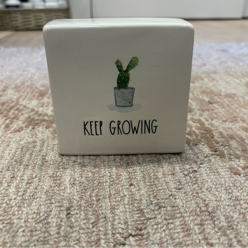 Rae Dunn White 'Keep Growing' Block